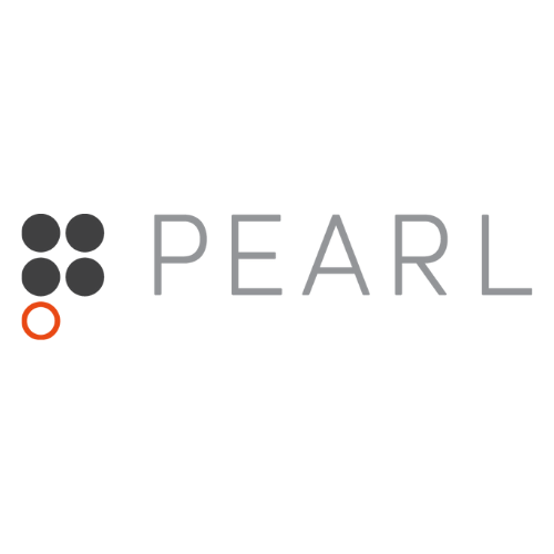 Logo with five circles forming a pattern and the word 'PEARL' 