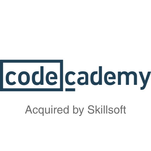 Codecademy logo with the text 'Acquired by Skillsoft' underneath.