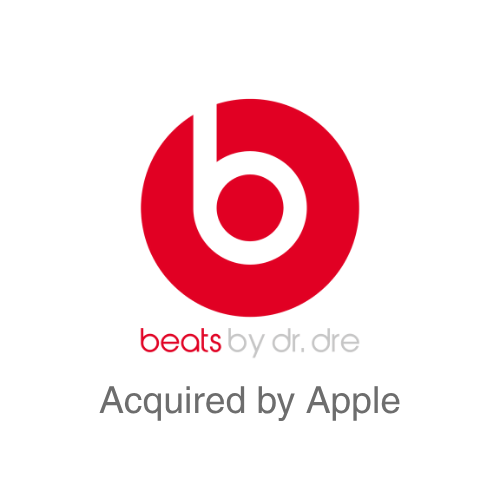 Beats by Dr. Dre logo with text indicating it was acquired by Apple.