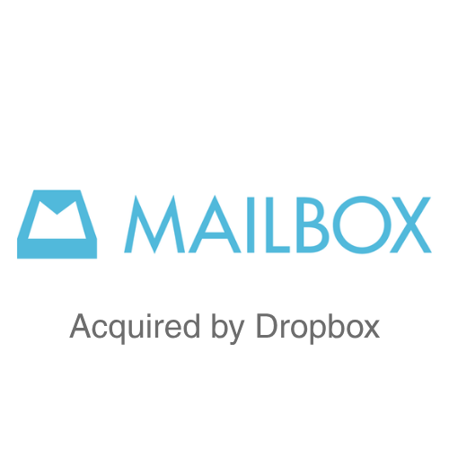 Mailbox logo with text 'Acquired by Dropbox'