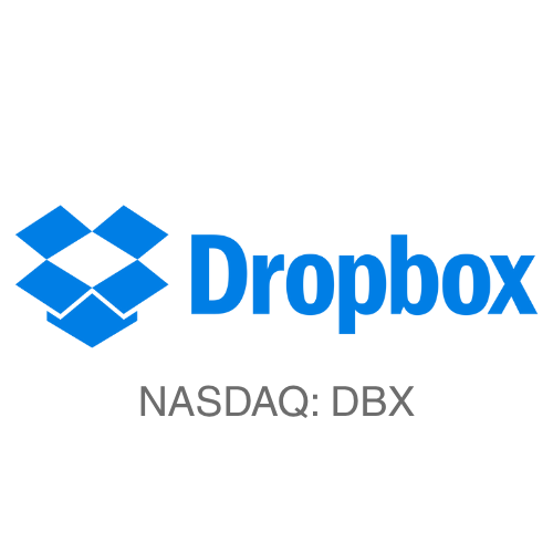 Dropbox logo with NASDAQ symbol DBX.