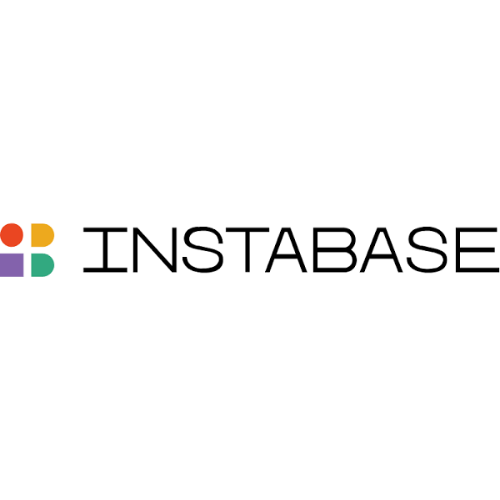Instabase logo with colorful geometric shapes and the company name in black text.
