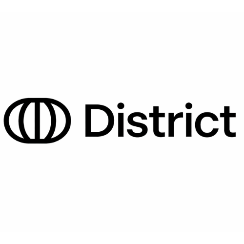 District company logo in black text