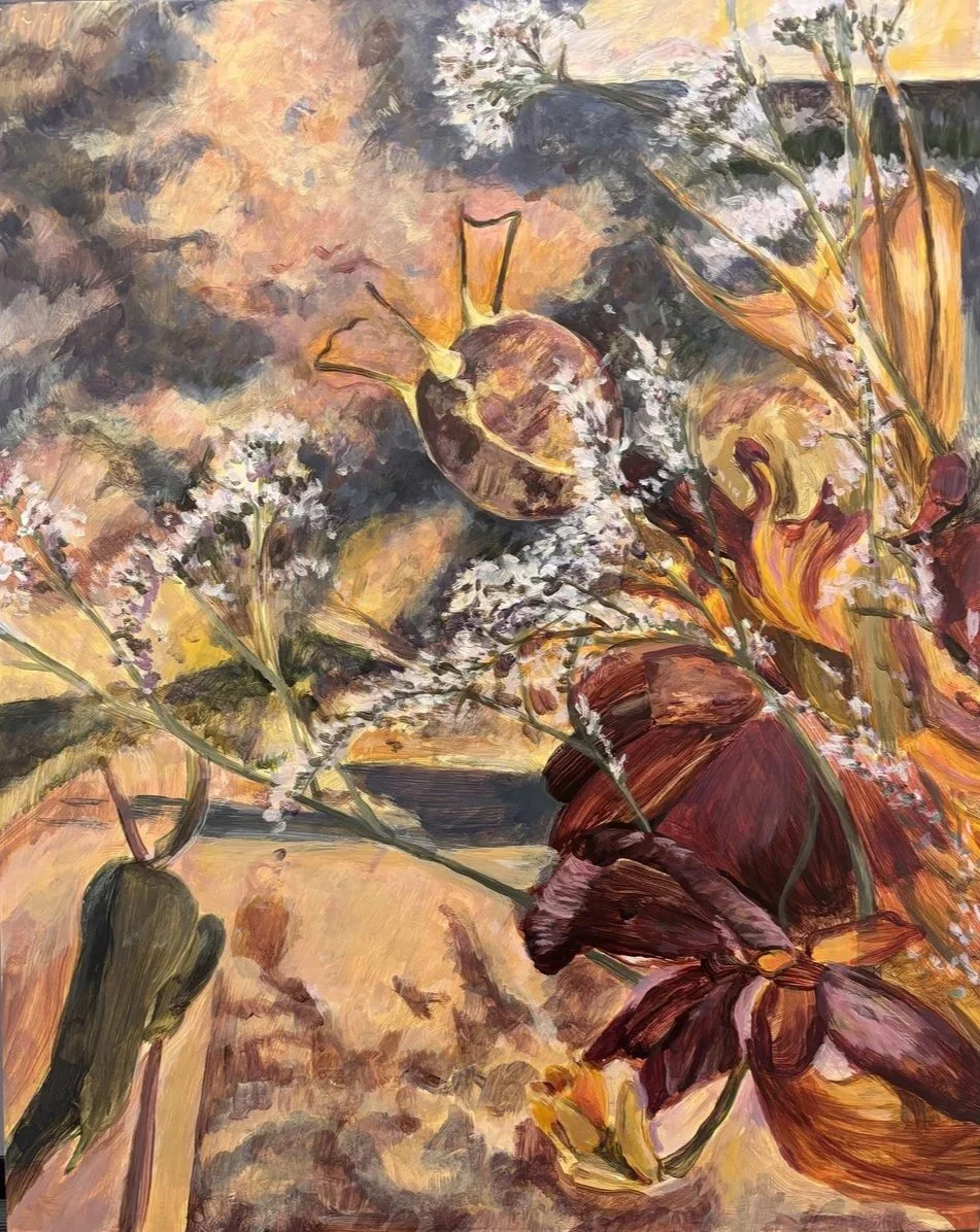 "The Unraveling," 16" x 20" acrylic on cradled wood panel, 2025