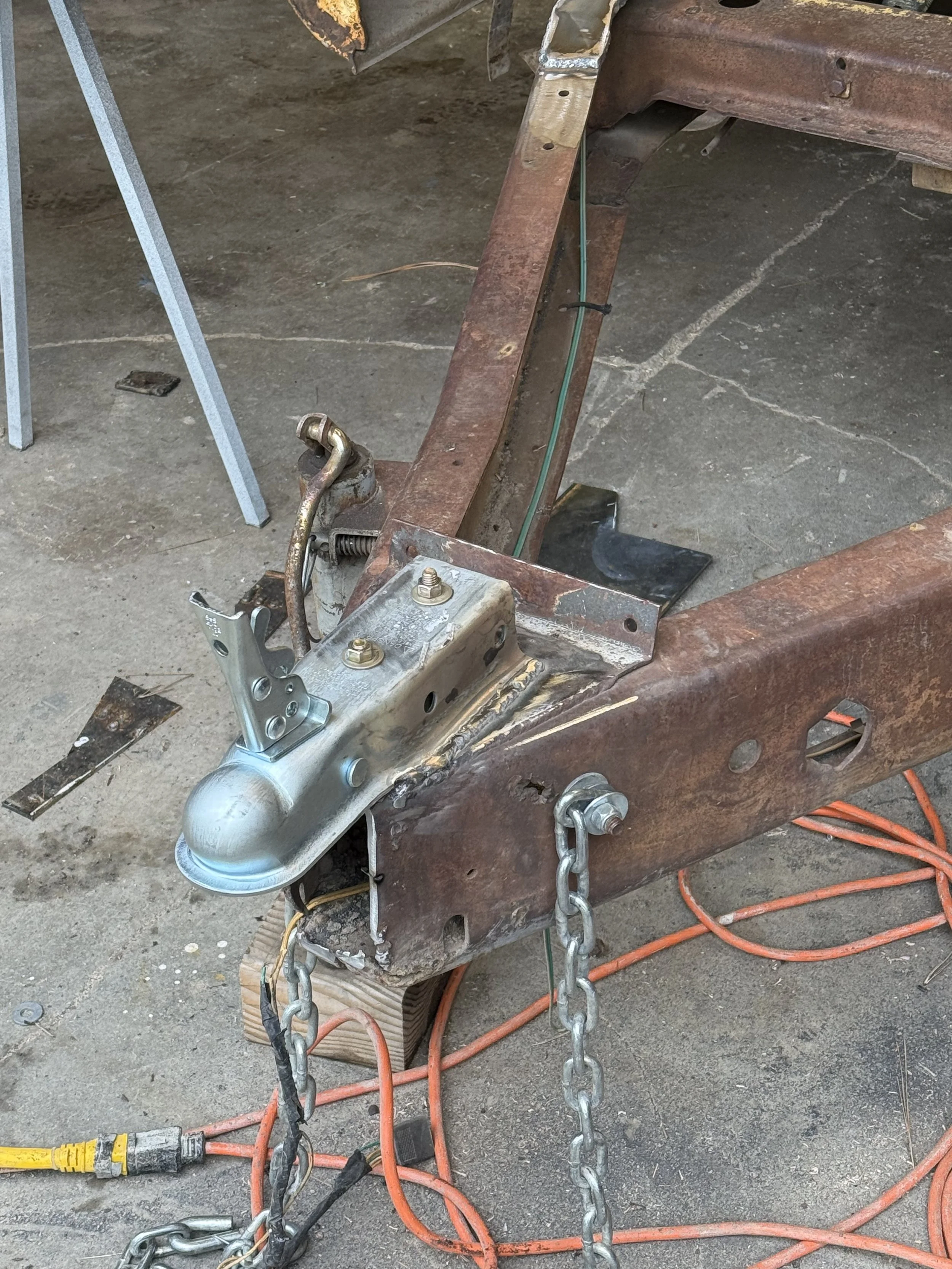 Welding repairs on old utility trailer