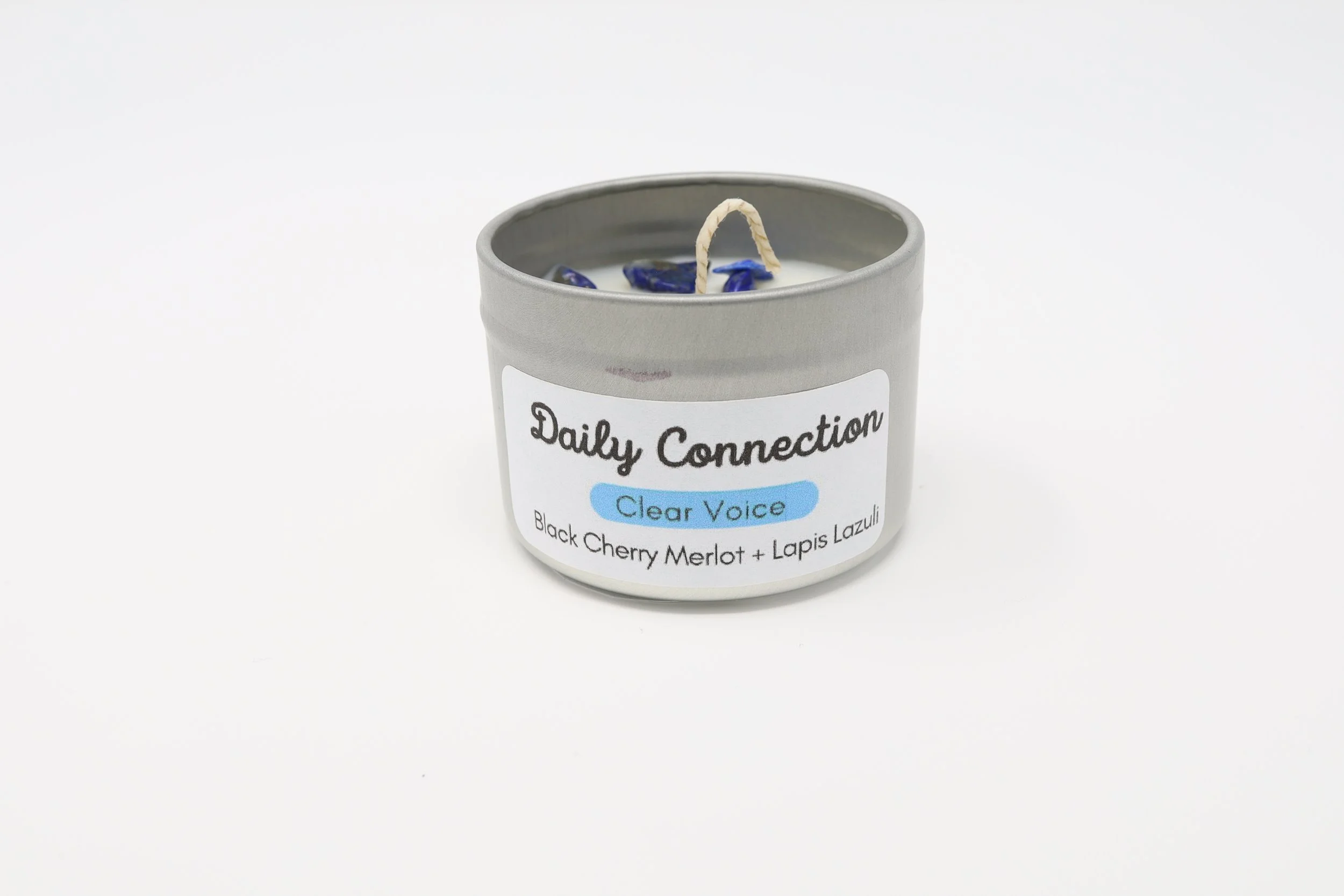 Daily Connection — Black Cherry Merlot Candle with Lapis Lazuli Crystal