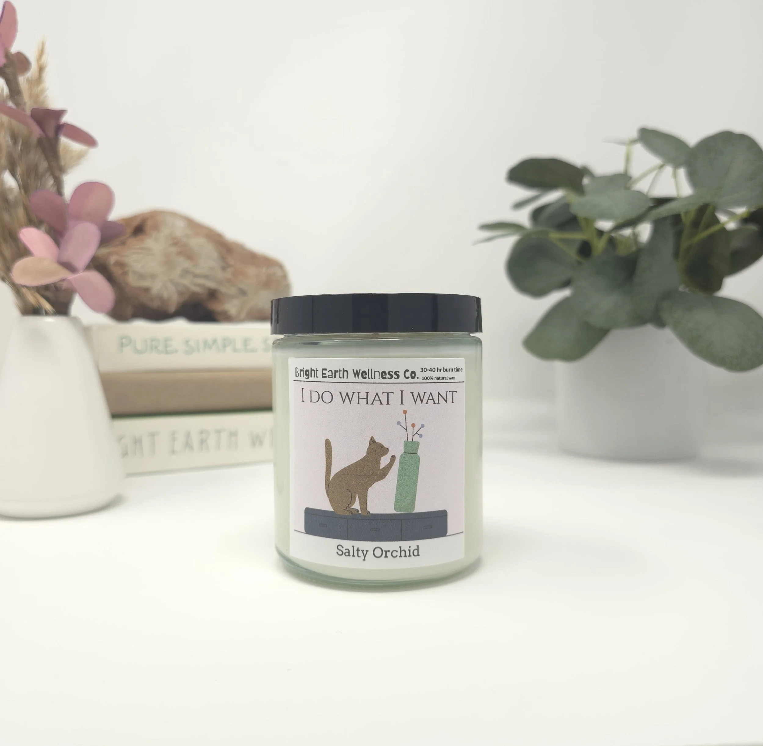 Salty Orchid Candle for relaxing.