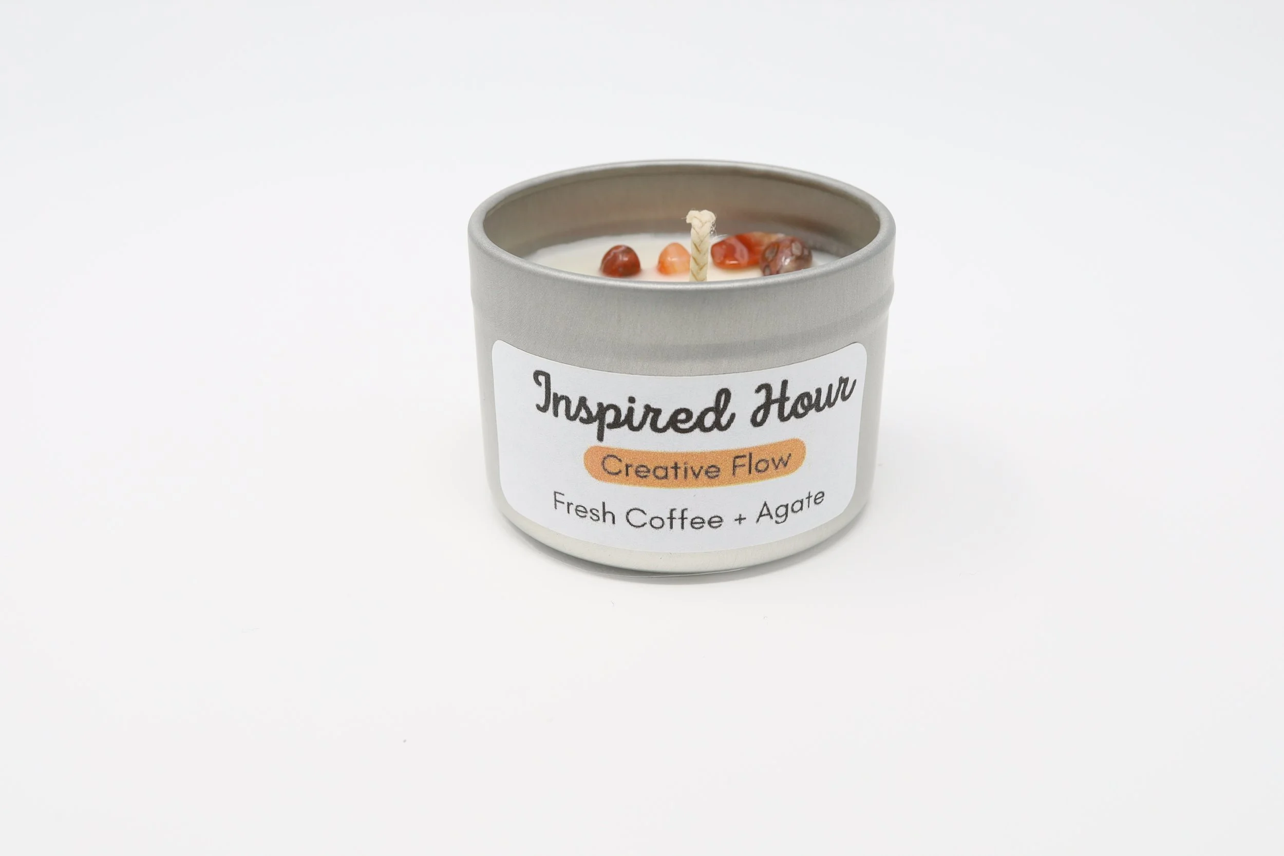Inspired Hour  — Coffee Candle for Creativity with Agate Crystal