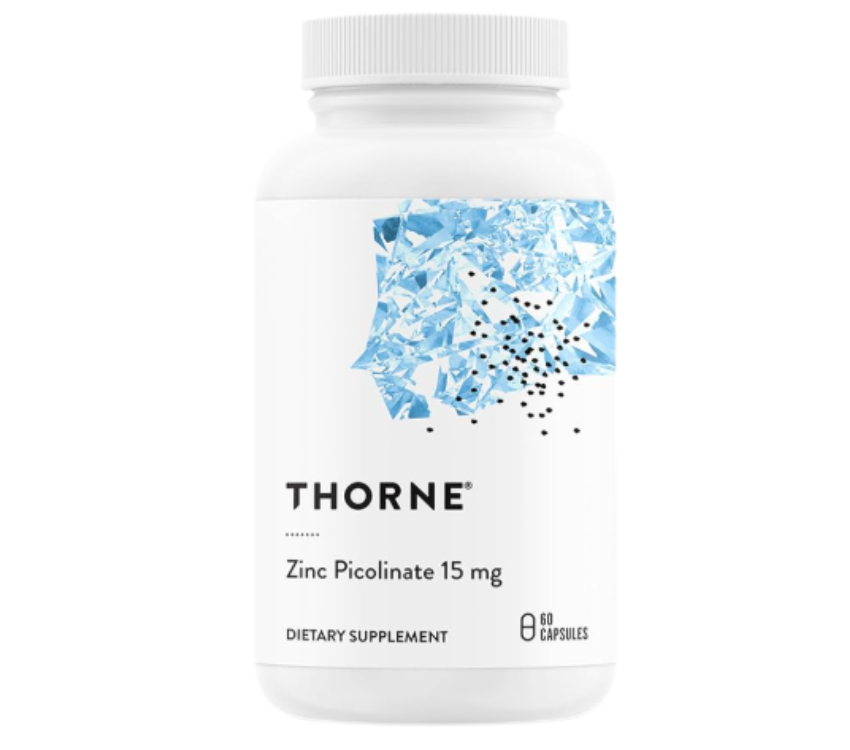 THORNE - Zinc Picolinate 15 mg - Highly Absorbable Zinc Supplement - Supports Immune System, Eye, Skin & Reproductive Health* - Third-Party Certified - Gluten, Dairy & Soy-Free - 60 Capsules