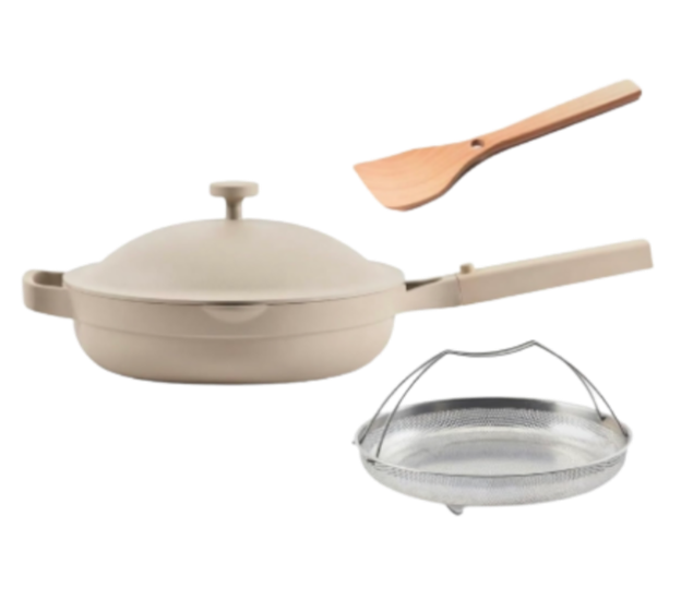 Our Place Always Pan 2.0 | 10.5" Ceramic Pan with Modular Lid, Steamer Basket & Spatula | Patented 10-in-1 Nonstick, Non-Toxic Cookware Made Without PFAS | Induction & Oven-Safe up to 450°F