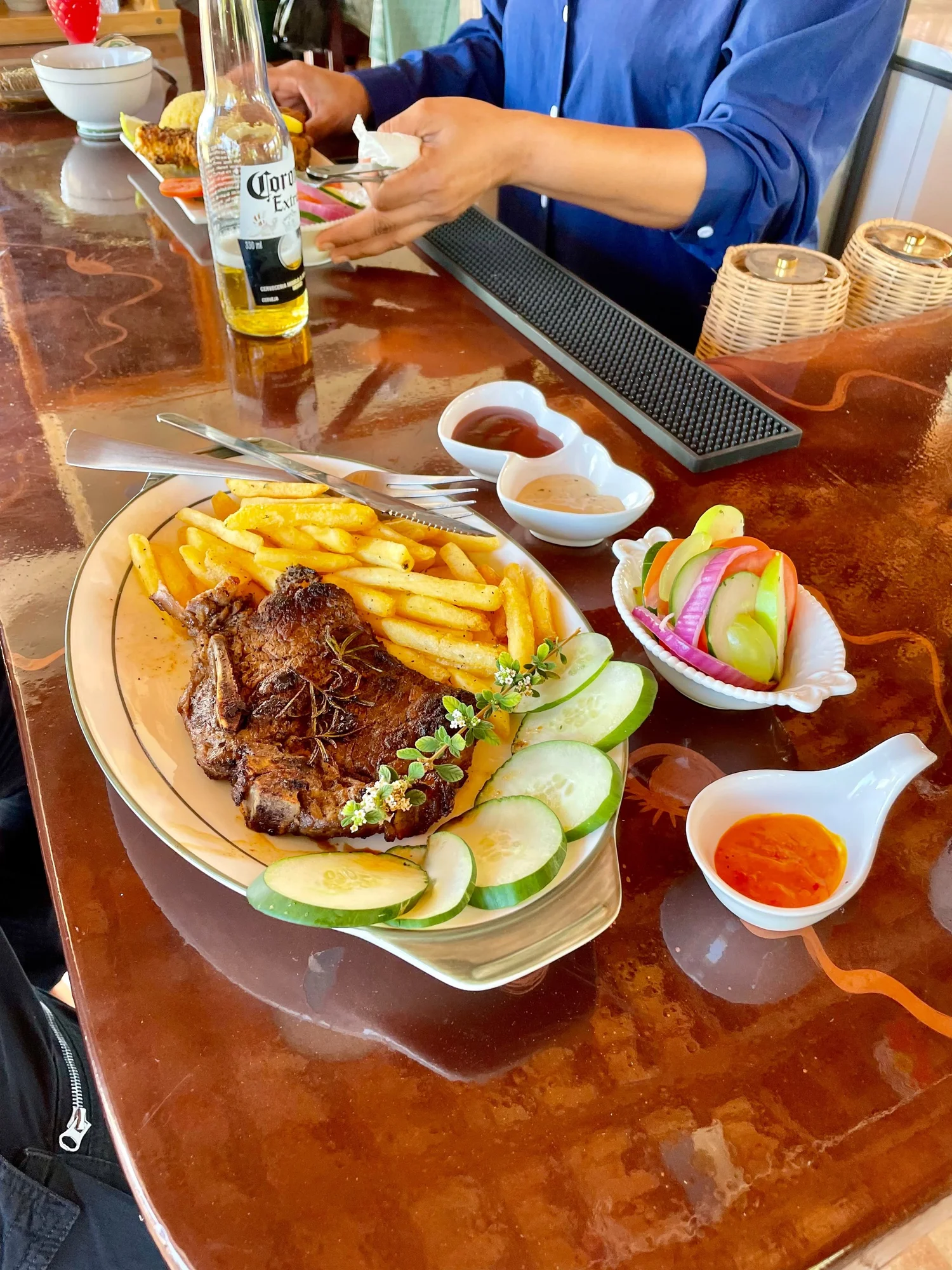 Freshly prepared food at Mountainstream Lodge