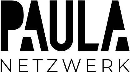 Logo des Paula Netzwerks, schwarze Schrift auf weißem Grund