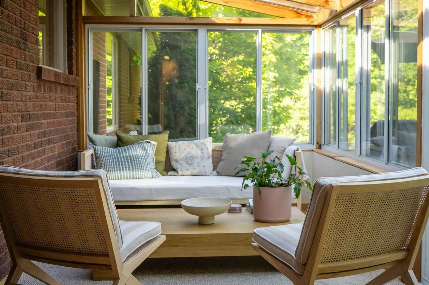 A cozy corner, made for unwinding. #SunRoom #Brushview