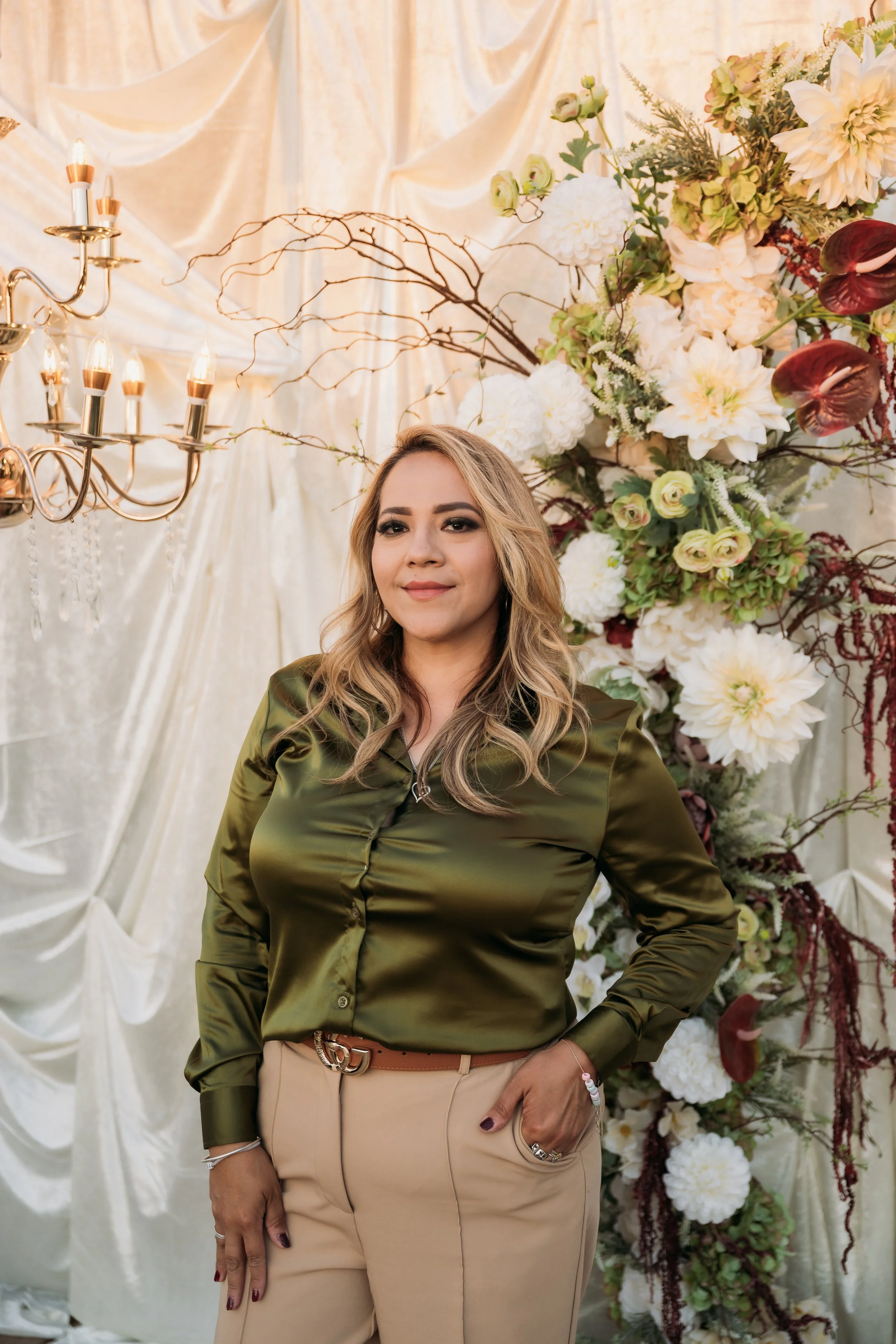 Draping & Chandelier