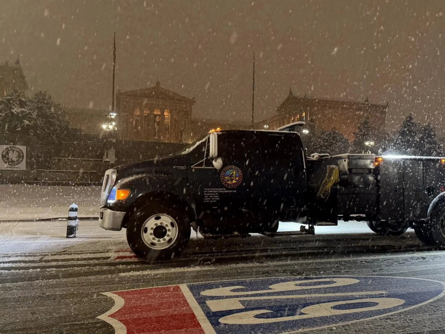 Truck 3 is out fueling up equipment and handling service calls #philadelphia #snowwork