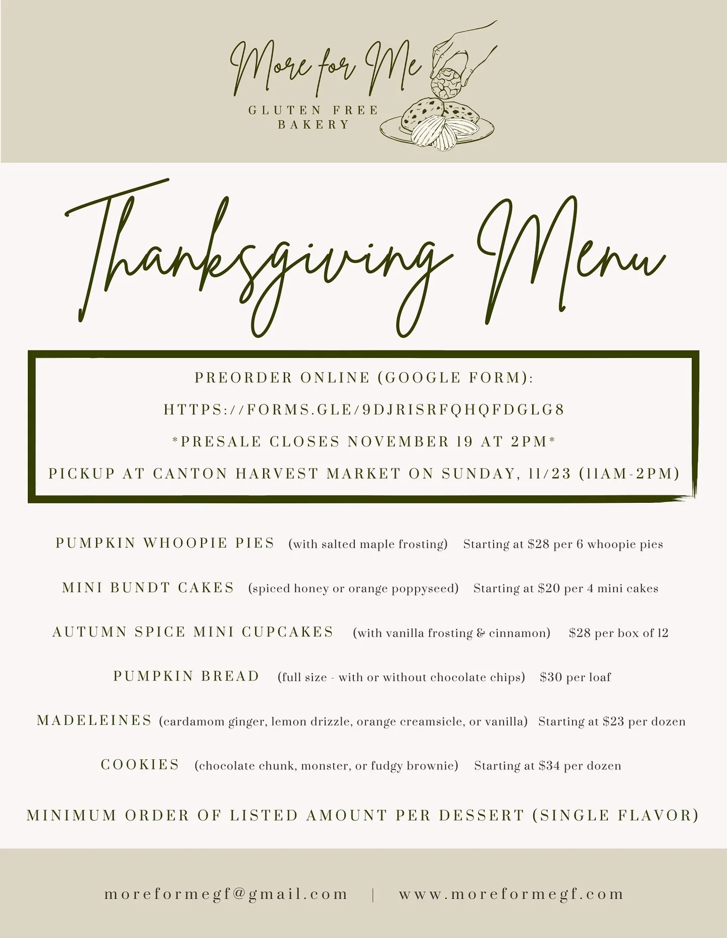 The Thanksgiving Harvest Market pre-order form is live!!! And yes, we finally have the return of the pumpkin maple whoopie pie 😊😊😊 Visit the link in bio (instagram) and in the comments (facebook) to fill out the form and pre-order your favorite gl