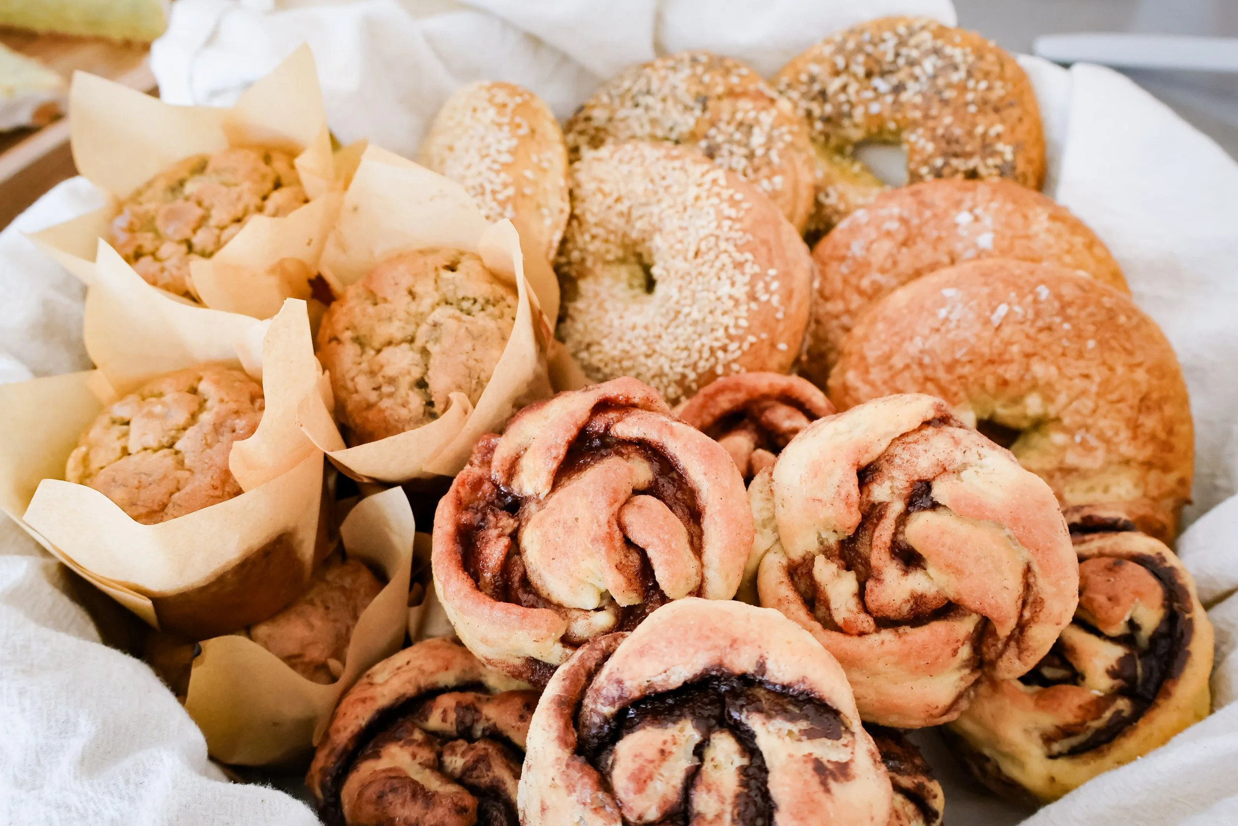 GF Brunch items, bagels, muffins, and so on