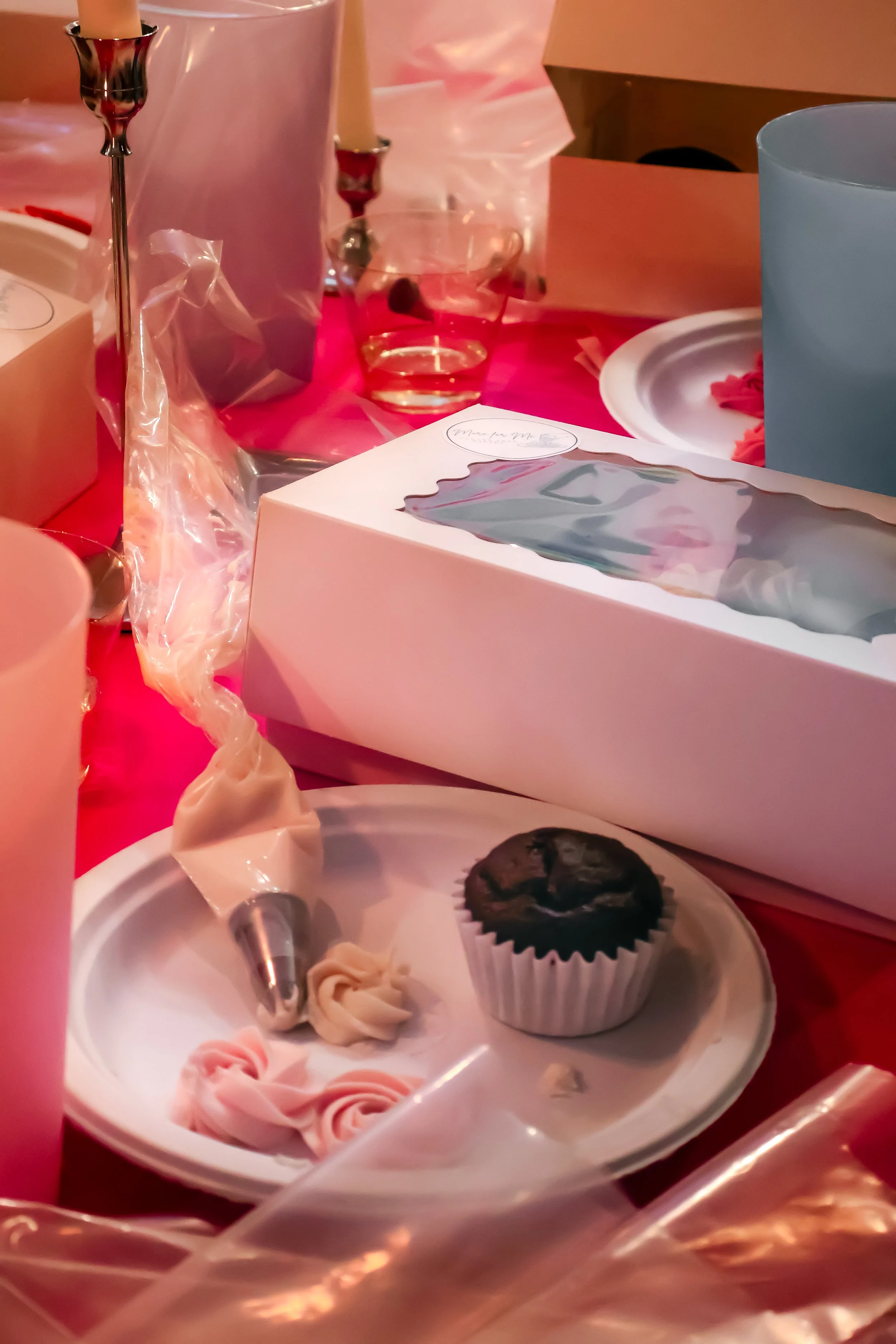 Event tablescape with gluten-free desserts and wine