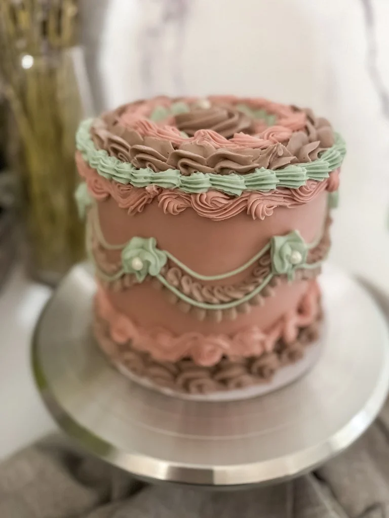Gluten-free custom birthday cake with buttercream icing