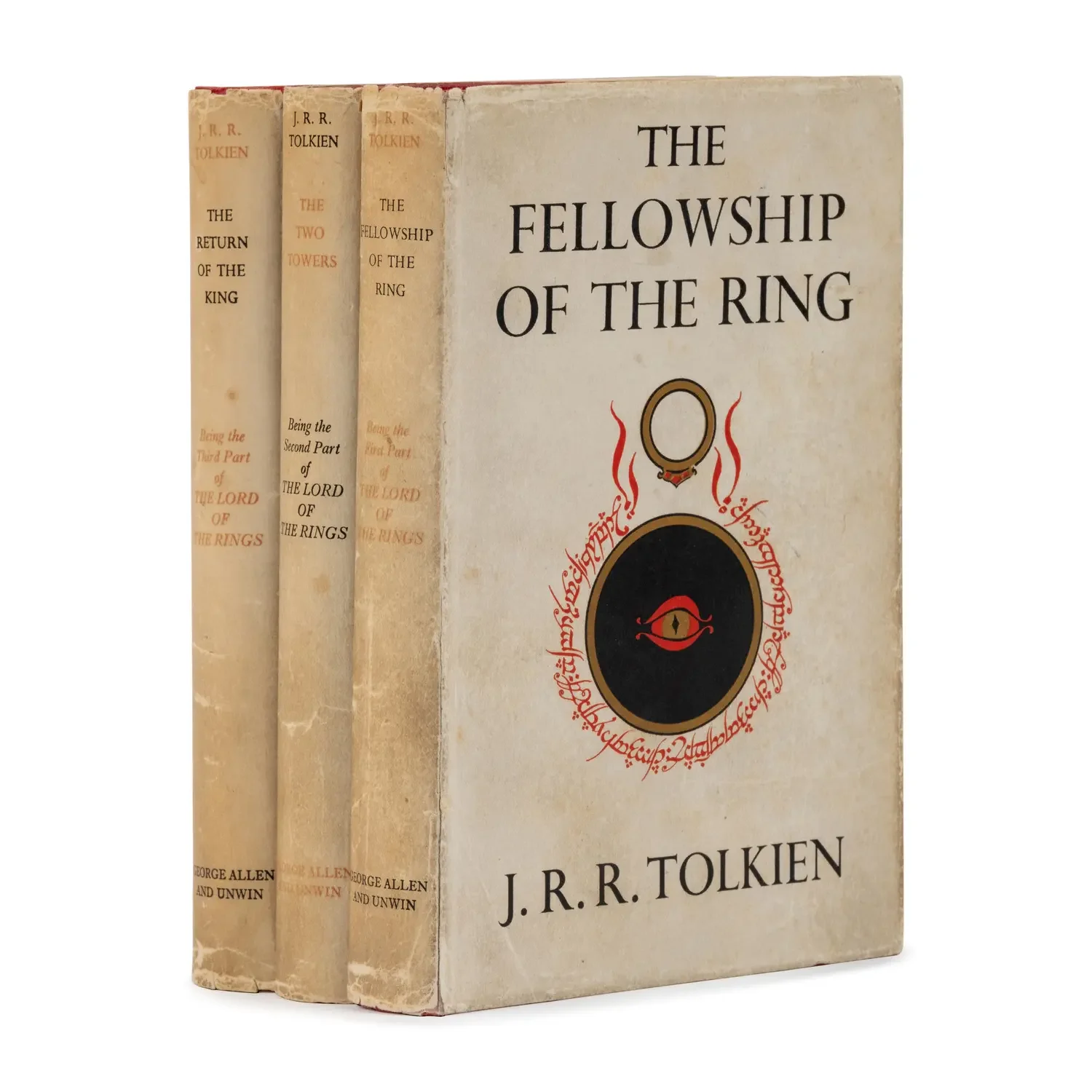 Tolkien, J.R.R. [The Lord of the Rings trilogy:] The Fellowship of the Ring. 1954. -- The Two Towers. 1954. -- The Return of the King. 1955. All London: Allen & Unwin Ltd.