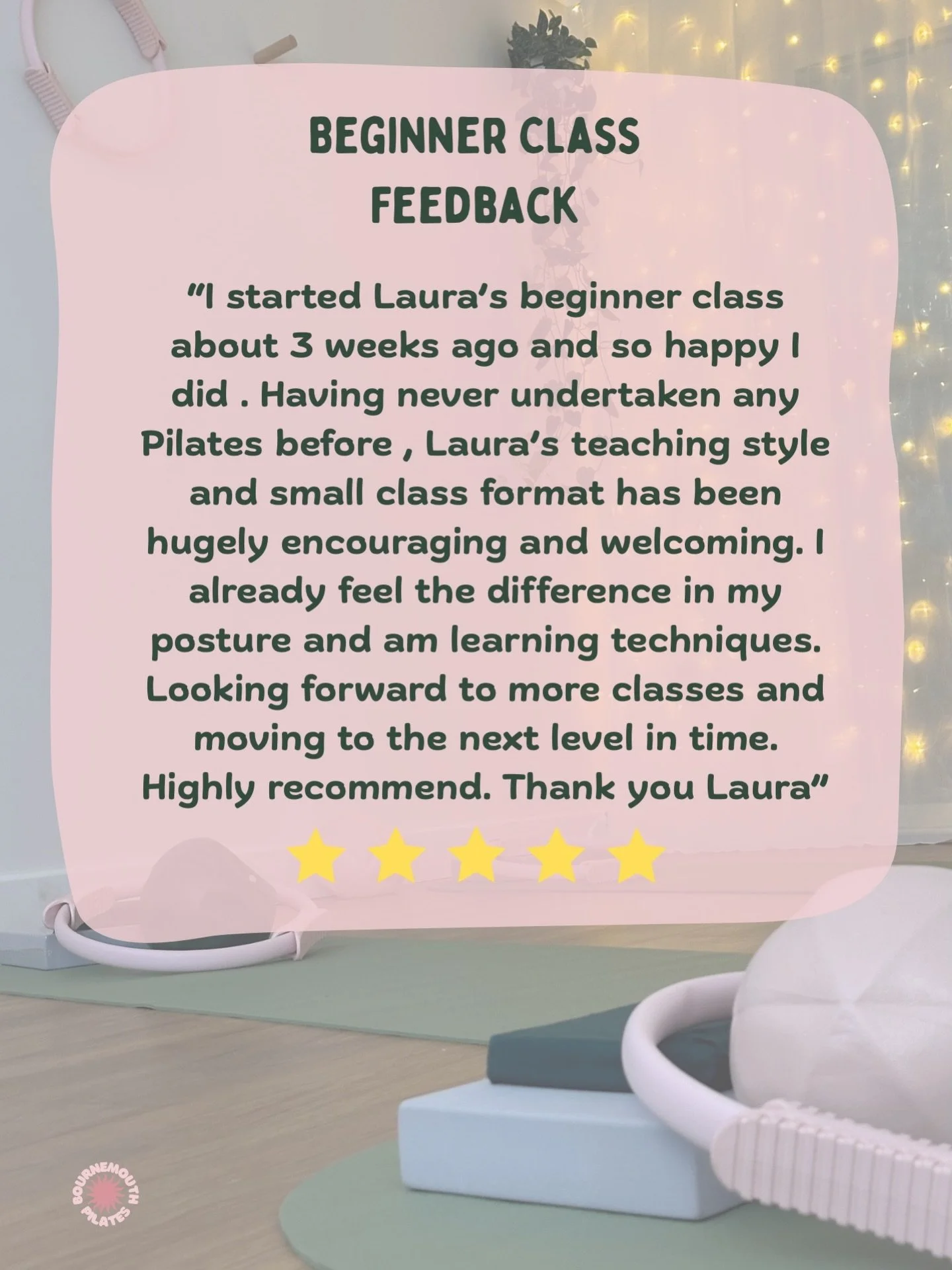 I love receiving feedback like this from my beginners 💚

Starting something new can feel daunting, especially if you&rsquo;ve never tried Pilates before. That&rsquo;s exactly why my beginner classes are kept small; so everyone feels supported and is