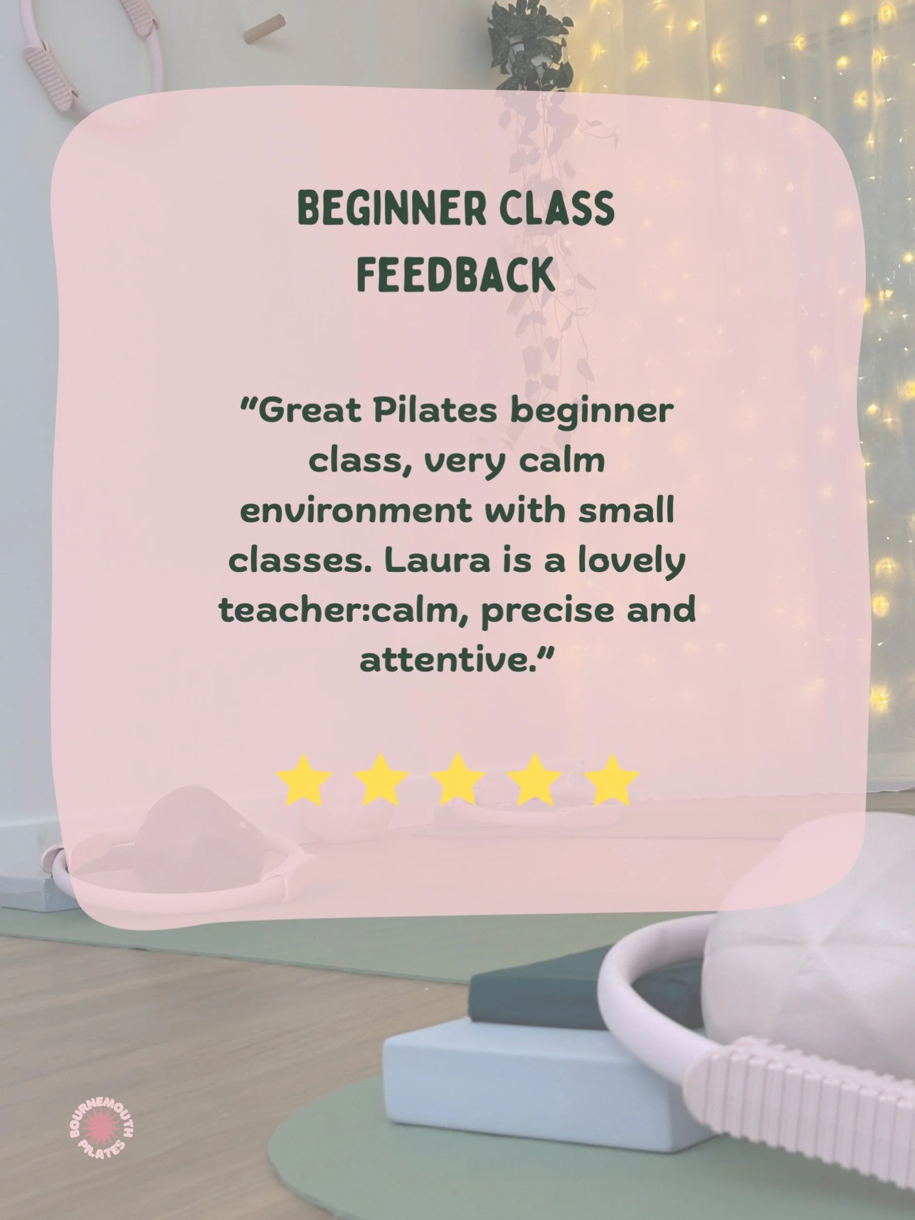 Lovely 5⭐️ beginners class feedback. 

I will always endorse small classes for beginners 🌿