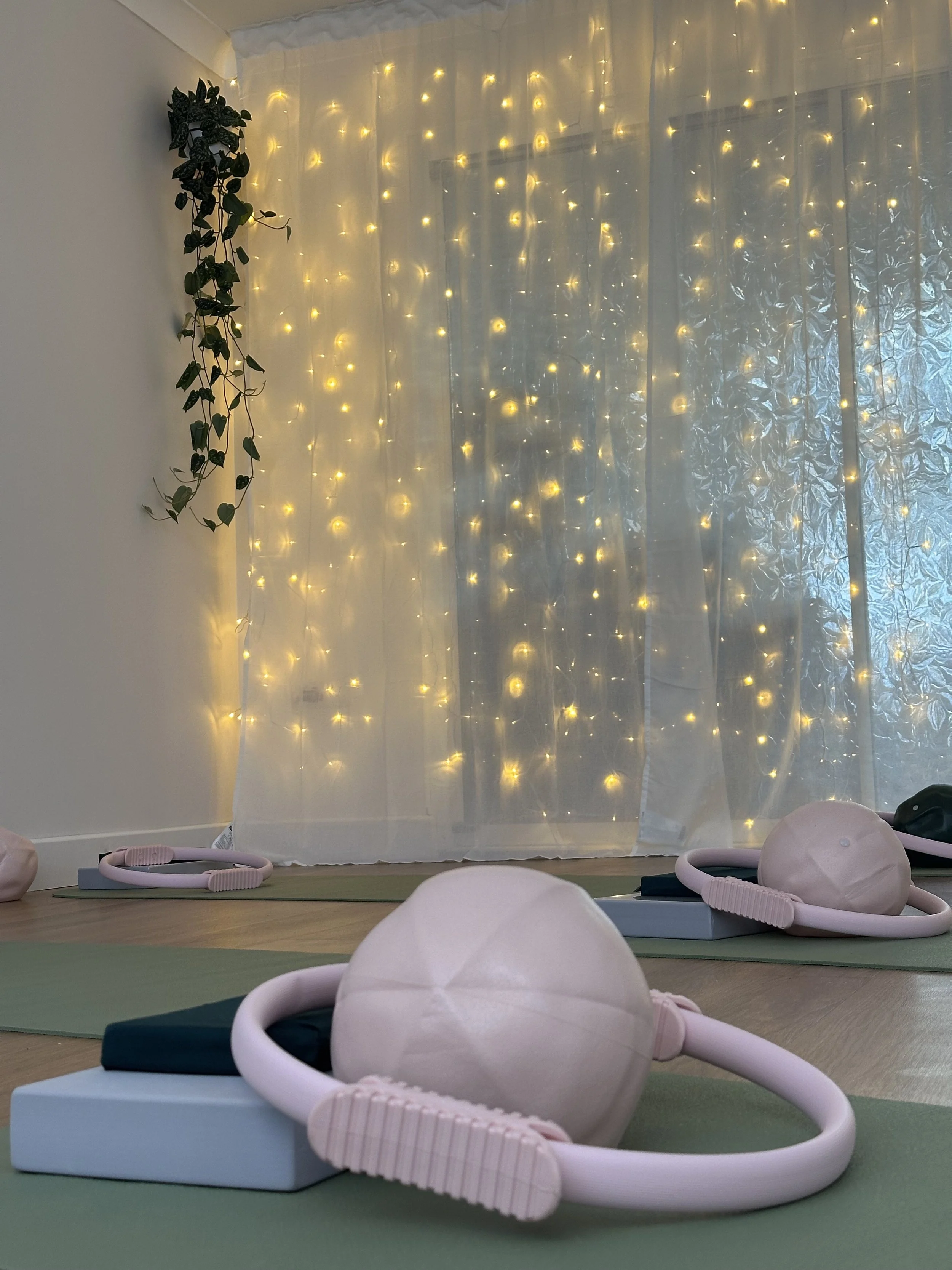 Small equipment in pilates studio, for beginners and advanced classes