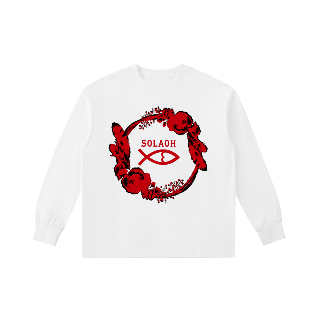 Flower Crown Long-Sleeve T-Shirt (White)