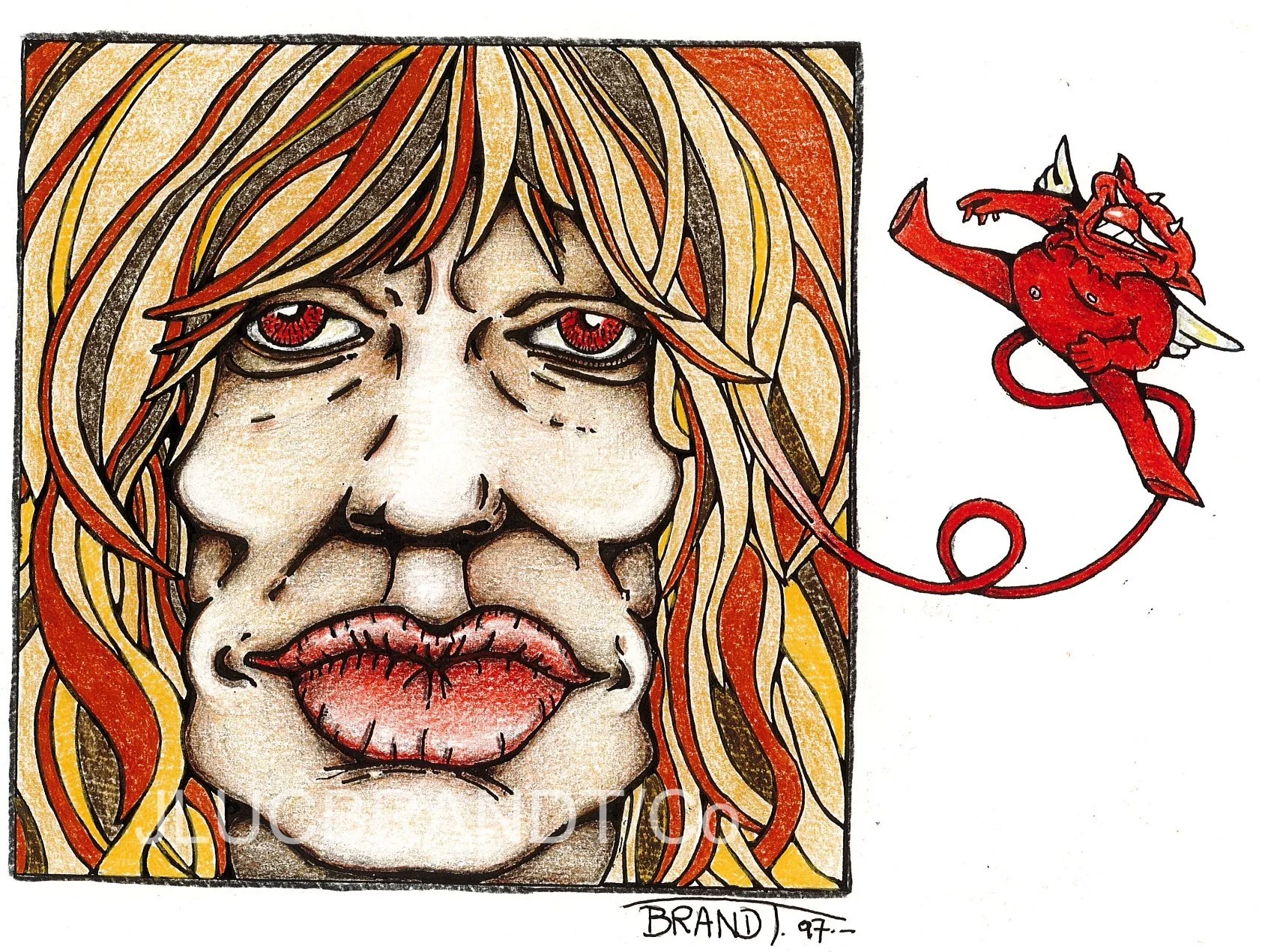 MICK JAGGER - Dessin 1997