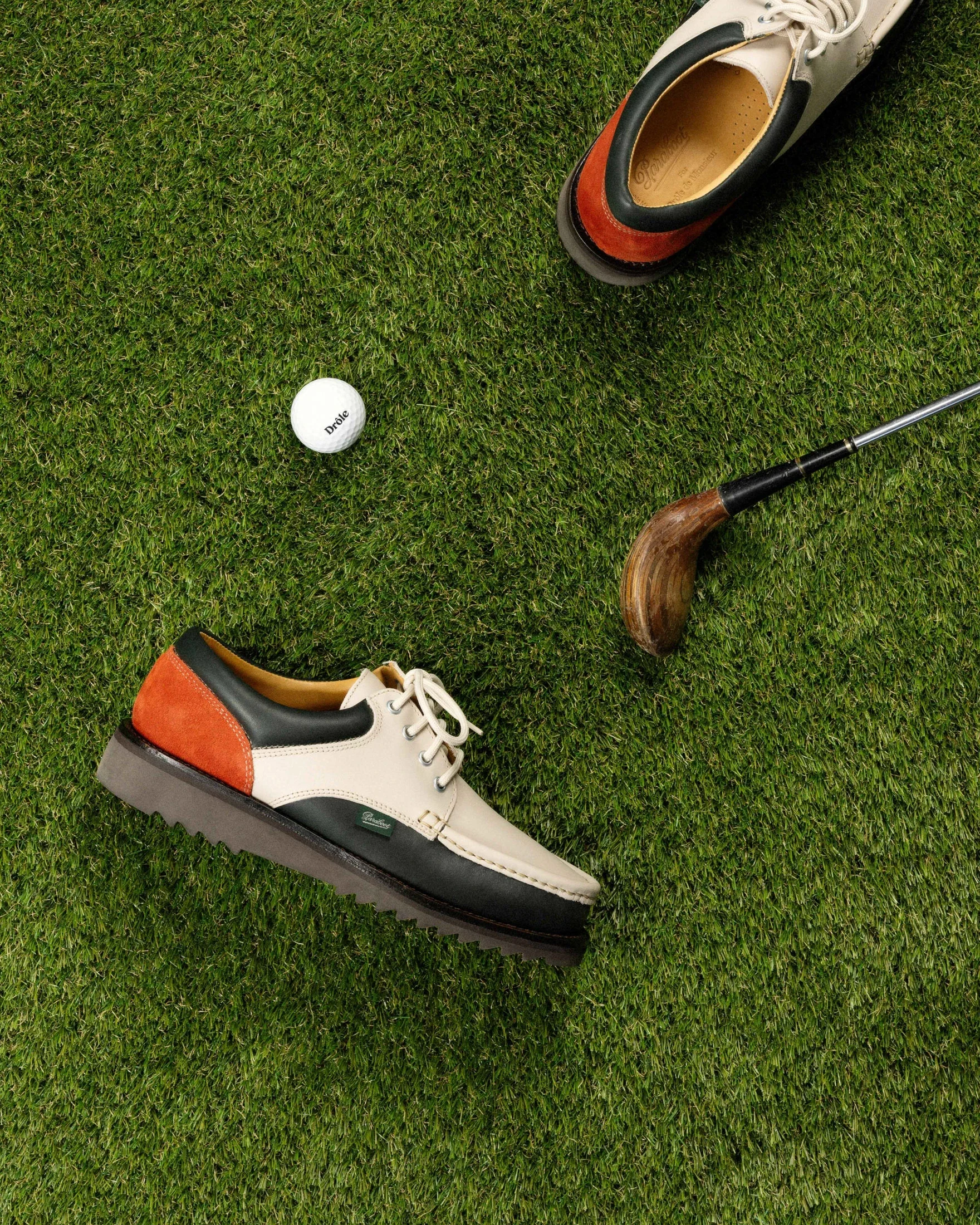 photographe produit bourg en bresse – image e-commerce réseaux sociaux Drôle de Monsieur X Paraboot, golf 