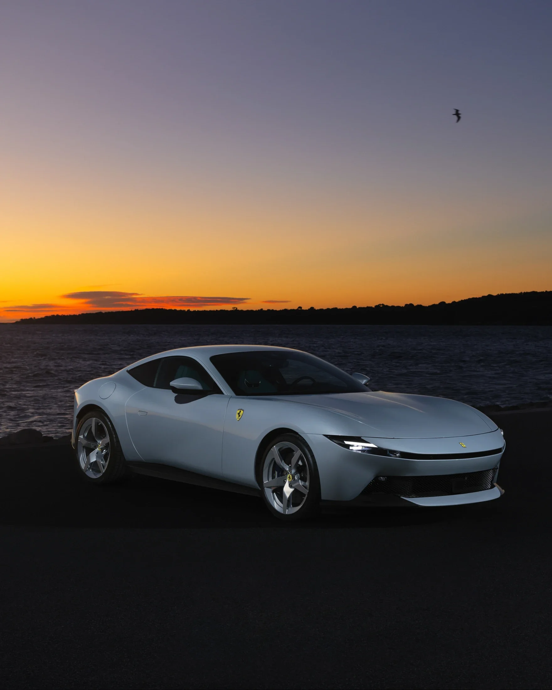 photographe bourg en bresse, Ain, Rhone Alpes, France - portfolio, Ferrari Amalfi au lever du soleil à Cannes