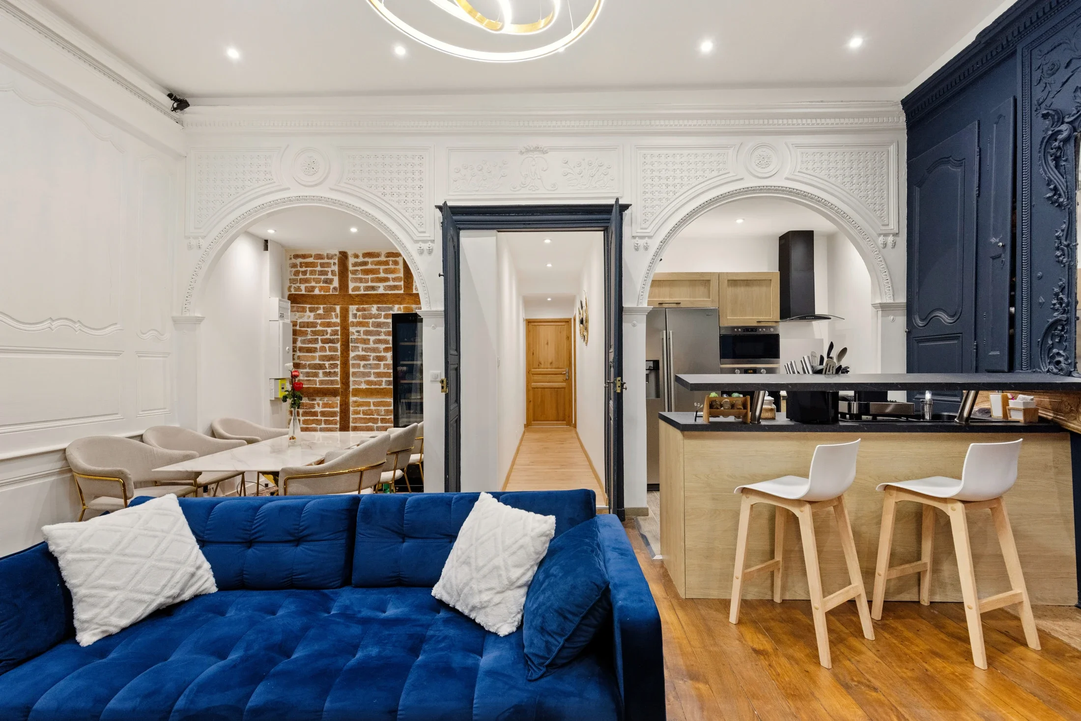 photographe immobilier bourg en bresse – Salon d'un appartement dans le centre de Bourg en bresse