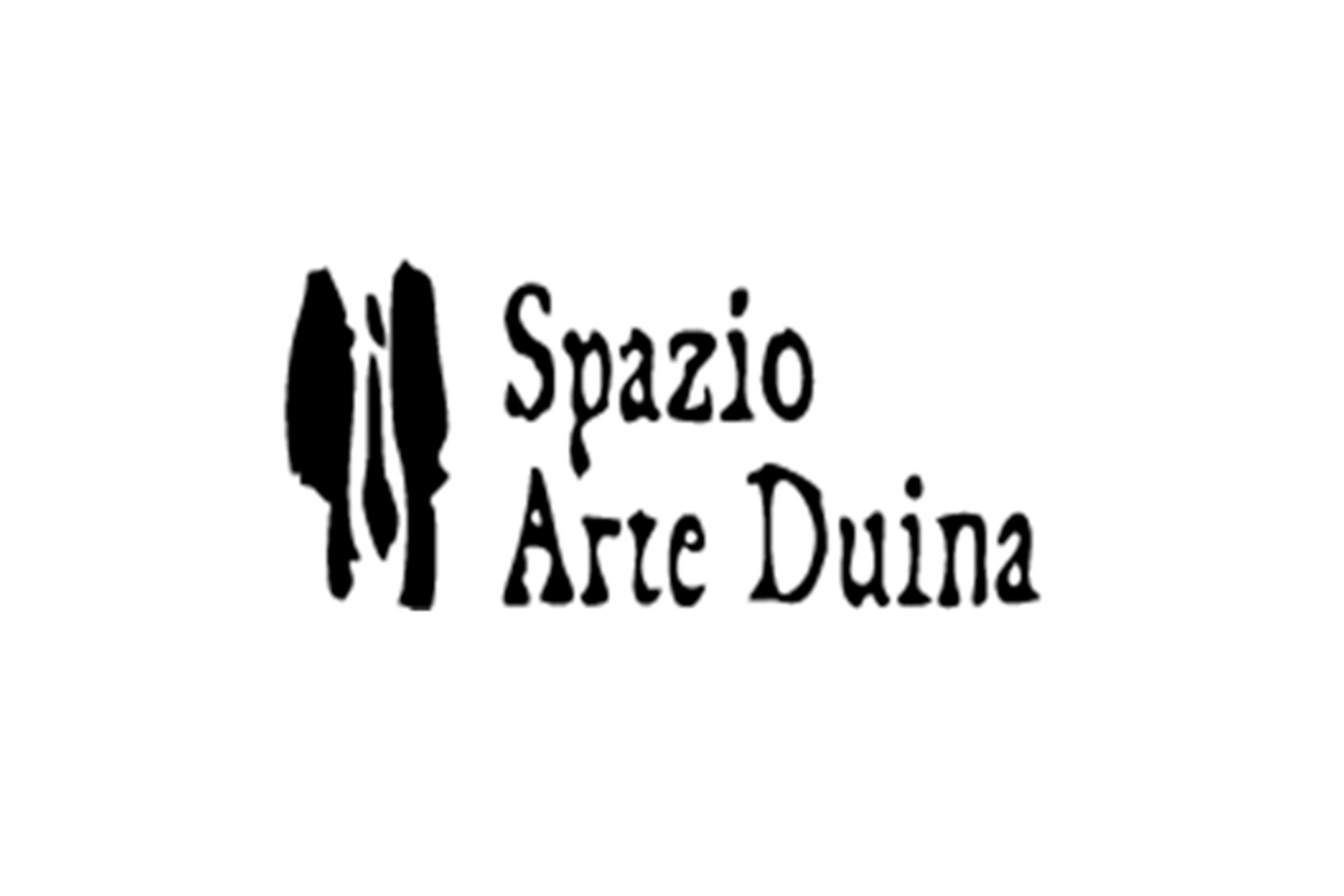 Scritta in italiano: 'Al mio spazio M Arte Donna' con un disegno stilizzato a forma di donna.