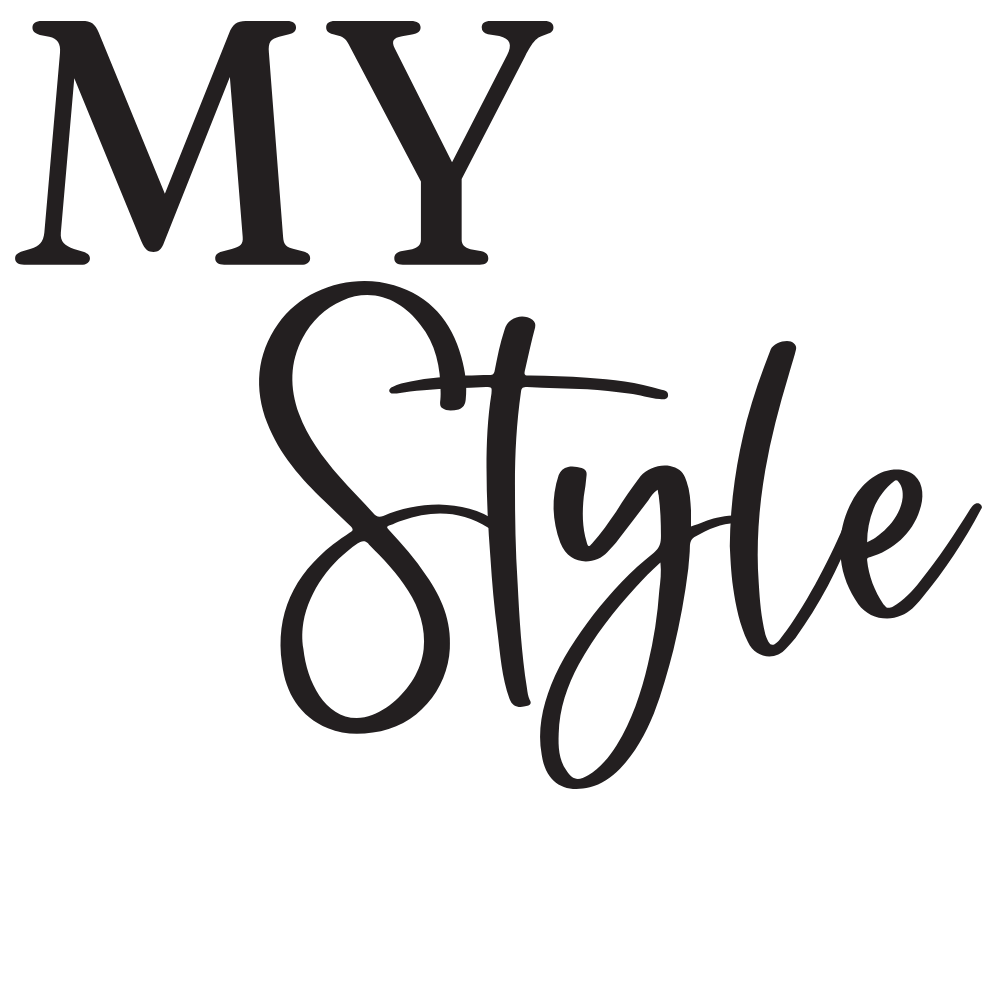 Black handwritten text saying "My Style"