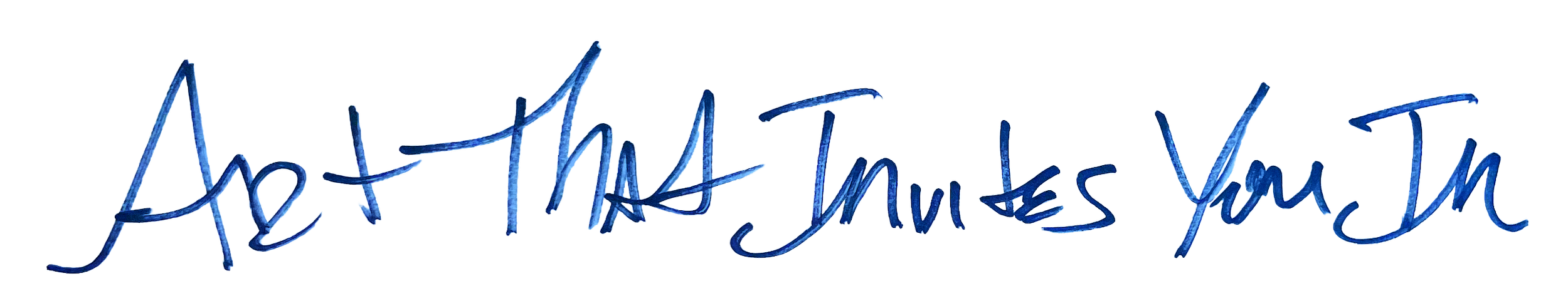 3D blue handwritten style text that says 'The Masks You In' on a black background.