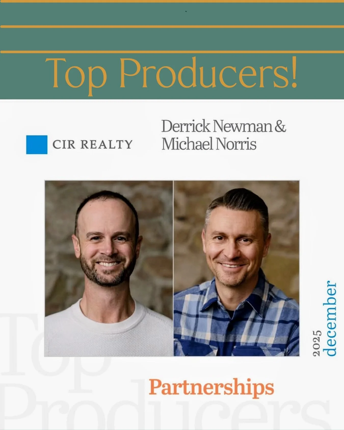 We&rsquo;re so excited to have been named Top Producers at CIR Realty for our work last month! 🏆 

2025 was a record year, and we&rsquo;re so proud of the work that we did for our clients. 

We helped families find homes with more space🌳, we helped