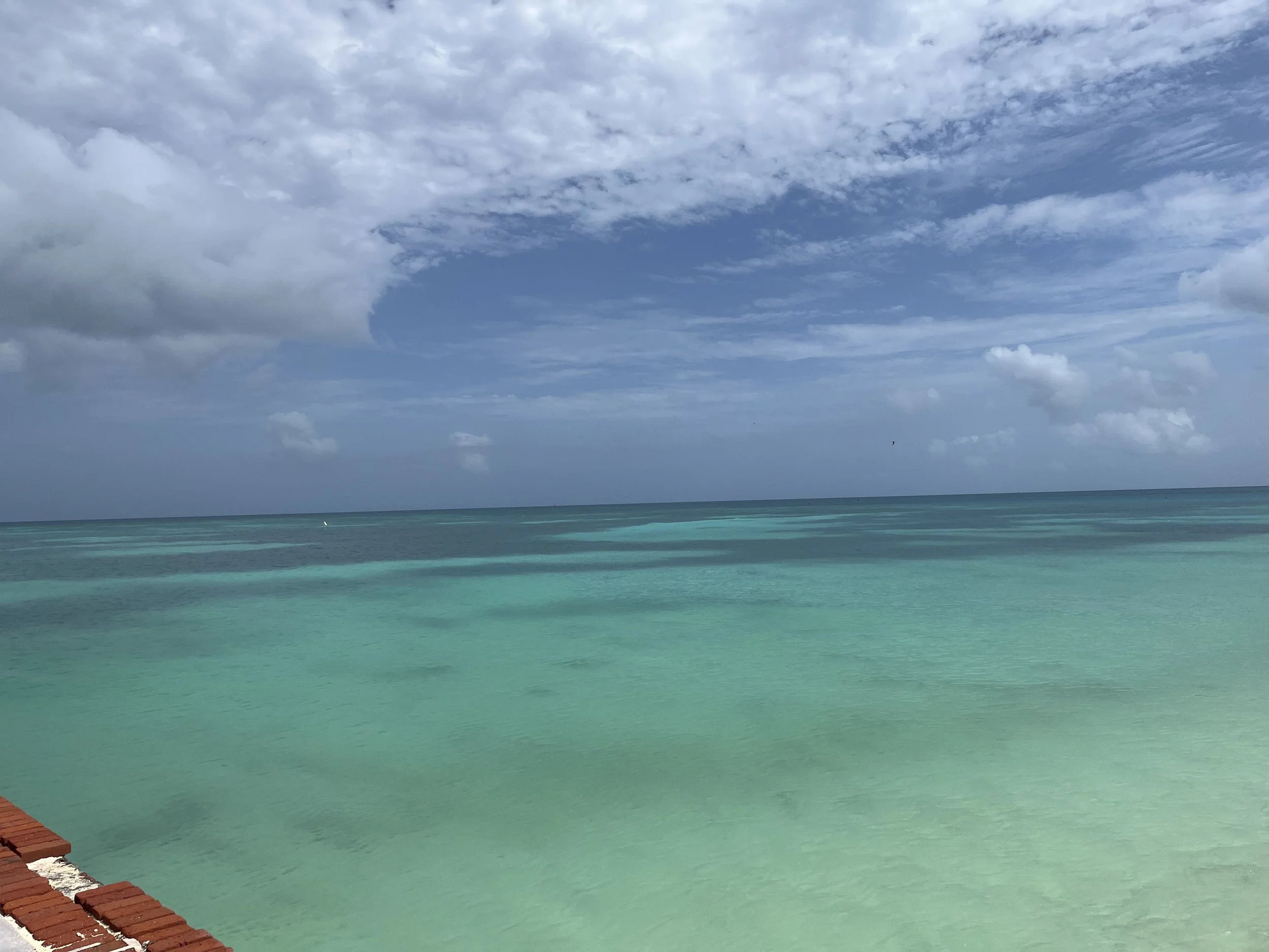 Ocean like a watercolor painting, cool and refreshing, 70 miles from anywhere.  