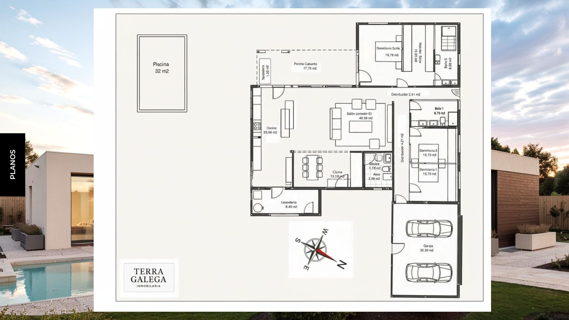Plano de Casa Obra nueva en Oleiros . Nueva Construcción. Casa Unifamiliar Oleiros , A Coruña