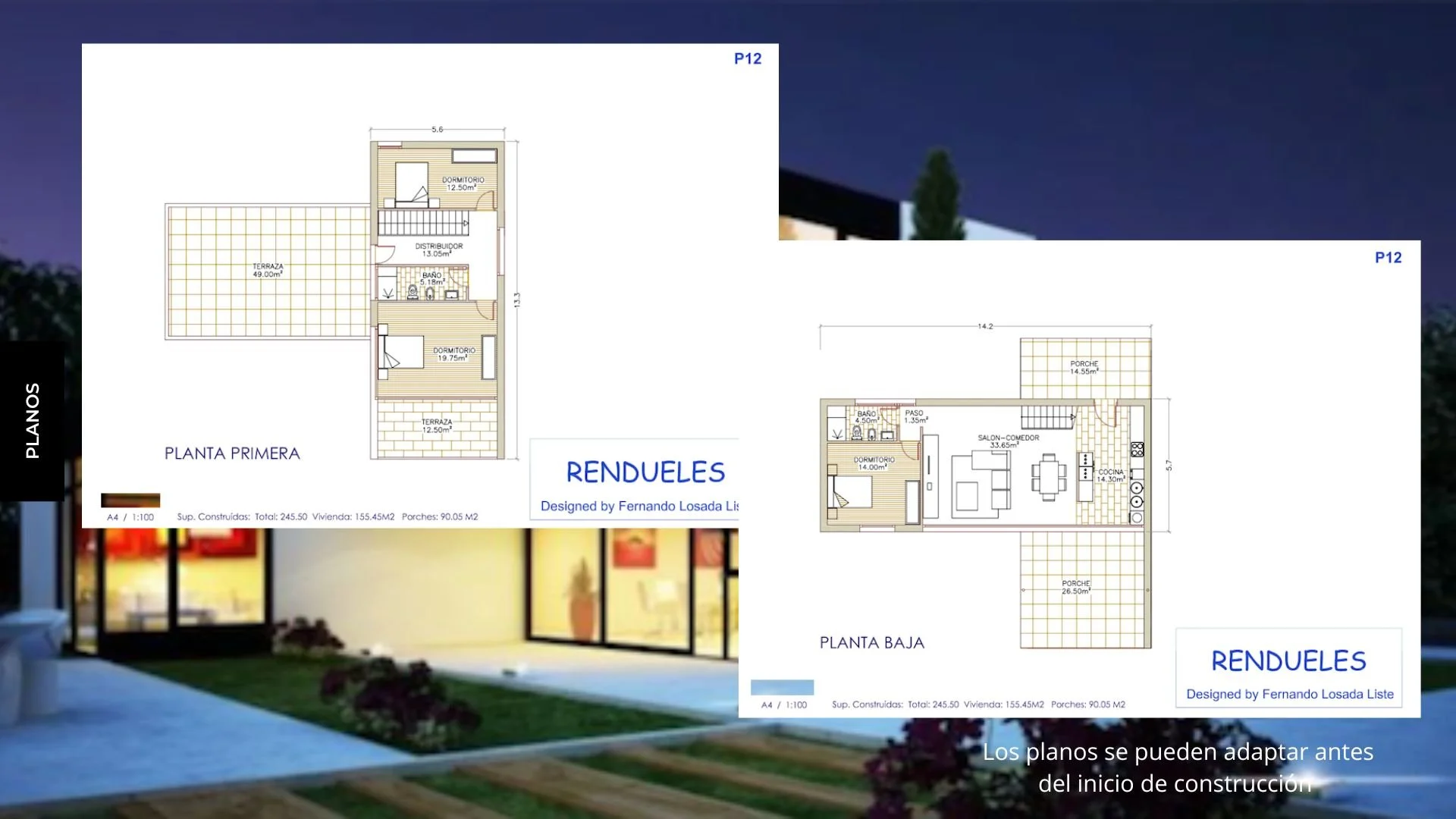 Plano de Casa Obra nueva en Oleiros . Nueva Construcción.