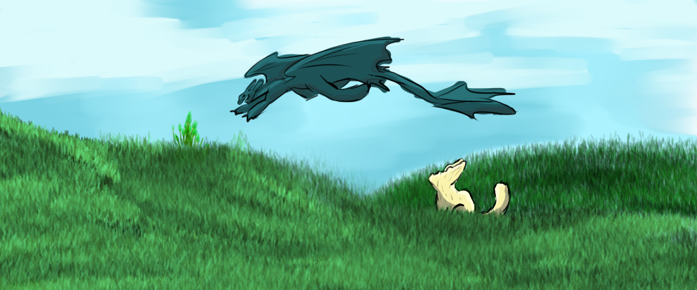 This was a drawing me and Fox made together using Drawpile, which is a really good free app for drawing together (I made the dragon)