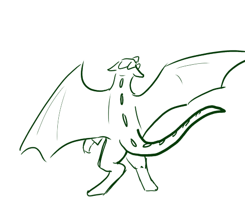 Just a random sketch I made of a cute dragon (dancing?)