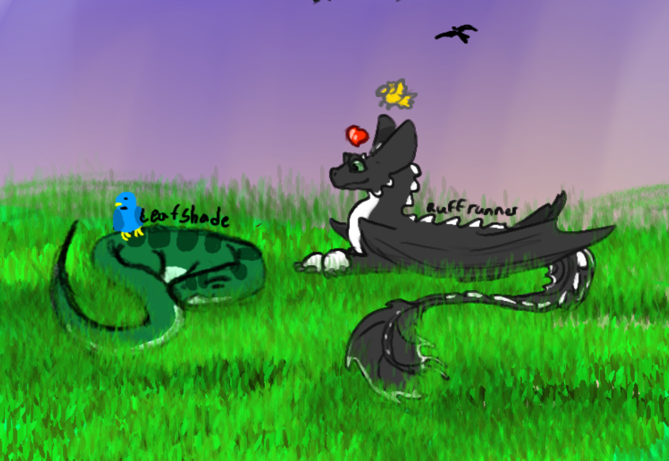 I made Ruffrunner (from How to train your dragon), Fox drew Leafshade