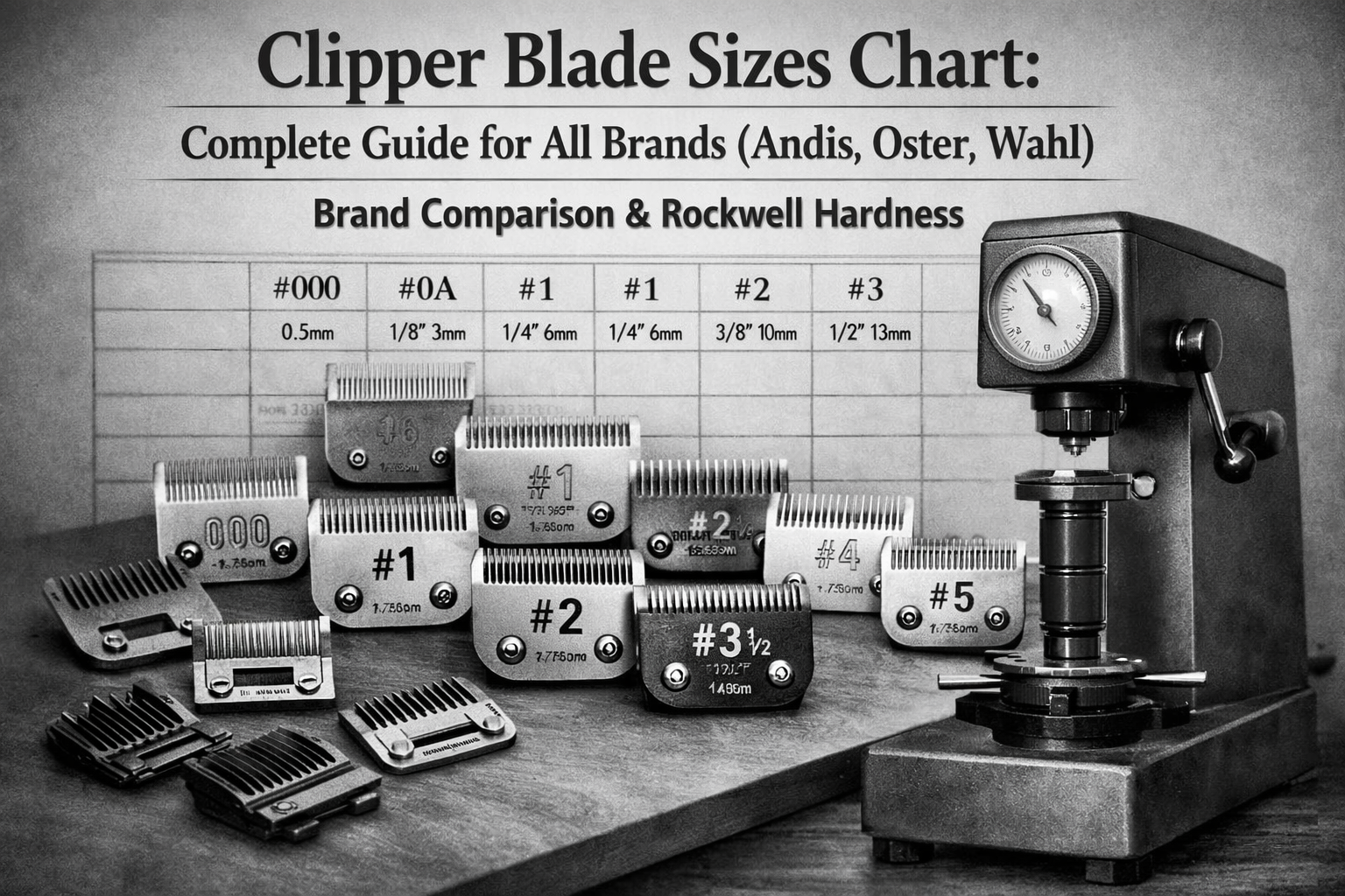 Clipper Blade Sizes Chart: Complete Guide for All Brands (Andis, Oster, Wahl)
