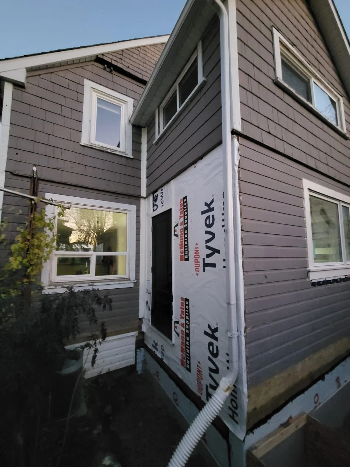 House wrap is completed