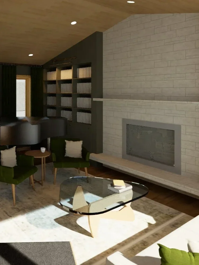 Riverside Living Room: Before, During, + After