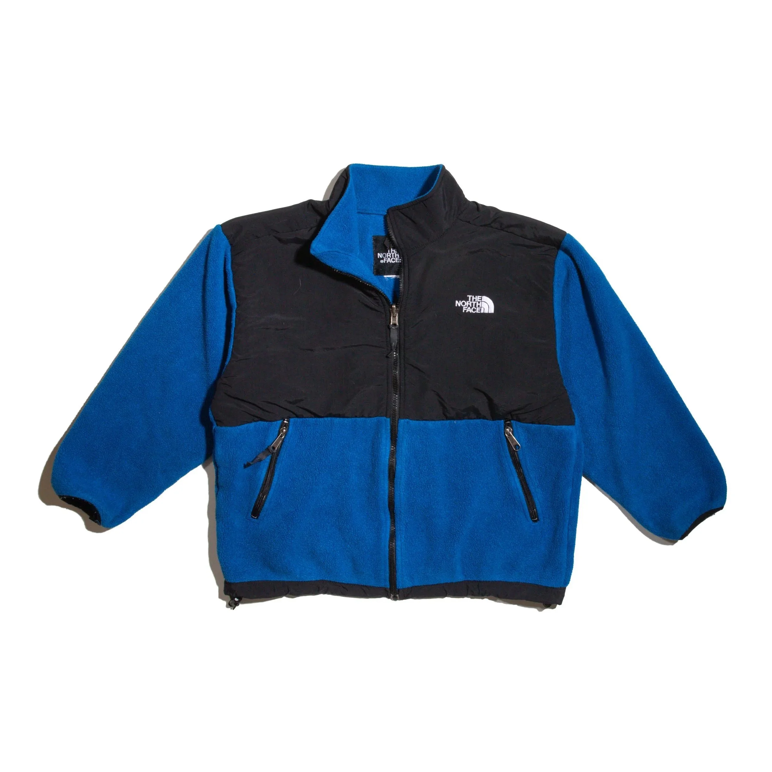 The North Face Navy Blue and Black Cropped Fleece Jacket (S)