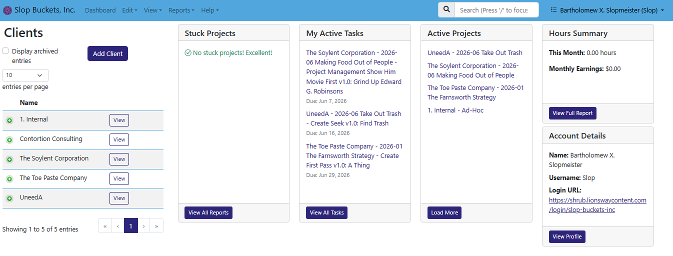 The Hibiscus dashboard shows you a snapshot of your business.