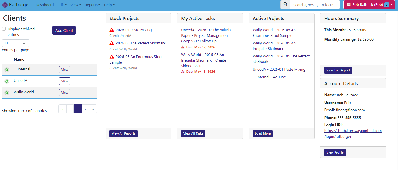 A screenshot of the Hibiscus dashboard