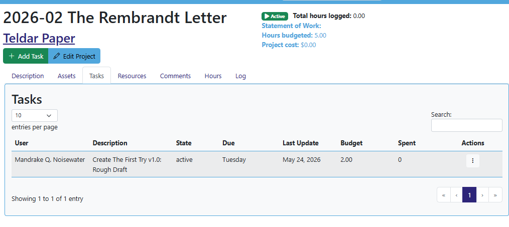 Hibiscus screenshot with task list