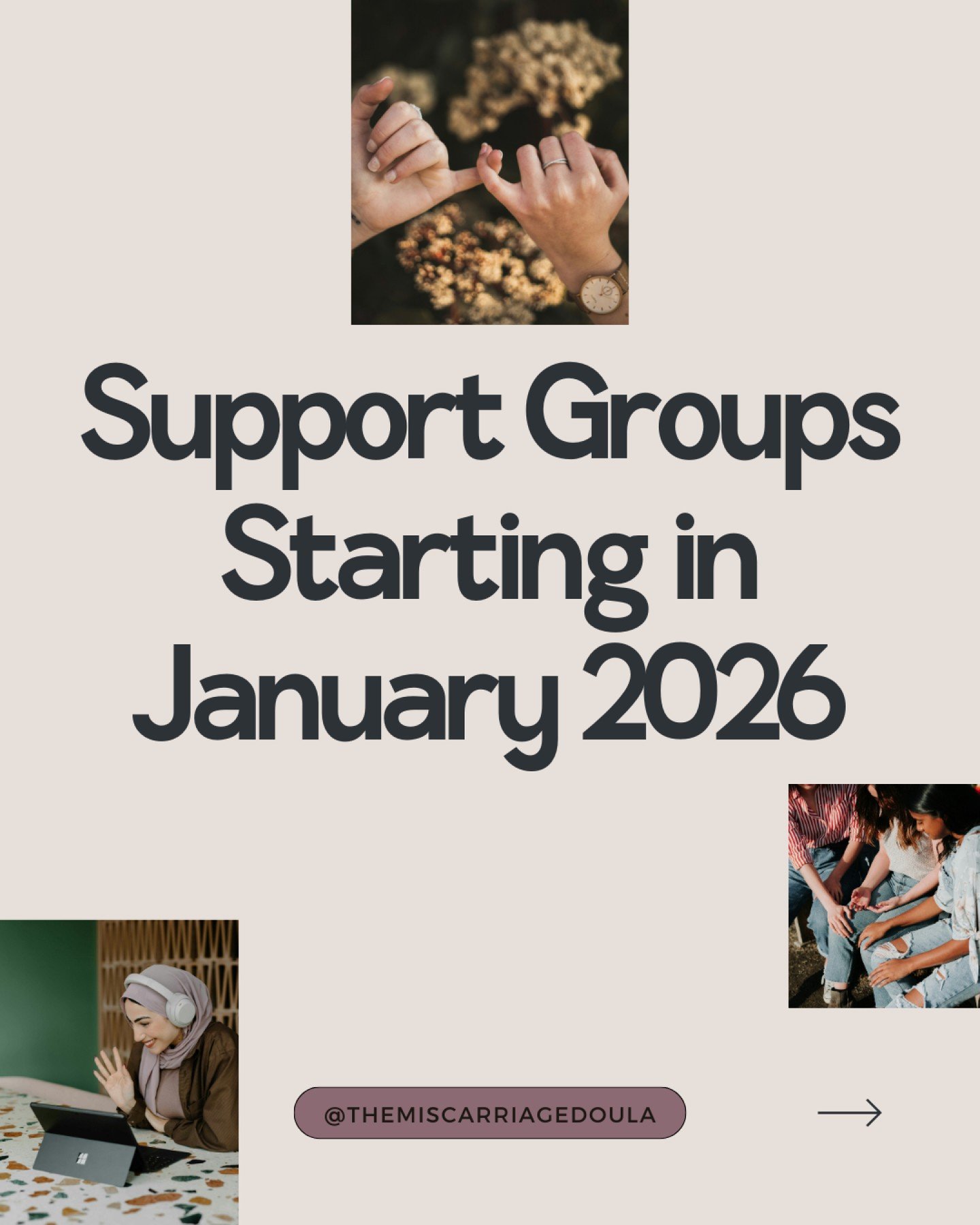 Our support groups will pick back up in January! Comment #SUPPORTGROUPS (don't forget the hashtag) and I'll email you a link to our groups so you can learn more and/or register.

Support groups through The Miscarriage Doula are thoughtfully designed 